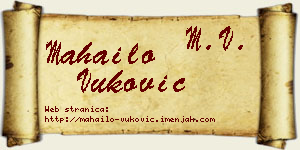 Mahailo Vuković vizit kartica